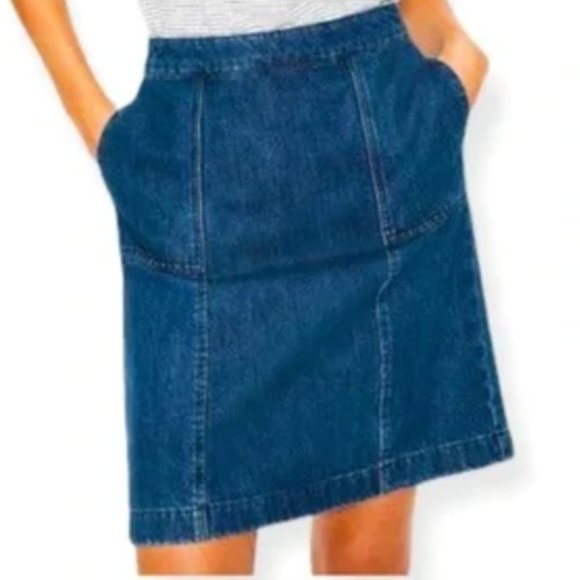 Boden Dresses & Skirts - NWT Boden Helena Chino Denim Skirt Back Zip Size 4P